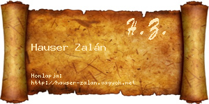 Hauser Zalán névjegykártya